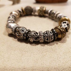 Chico's Stretch Bracelet in Gold, Silver and rhinestones